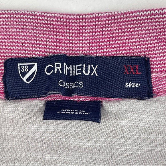 Cremieux Classics Polo Mens XXL Pink Striped Short Sleeve - Picture 2 of 8